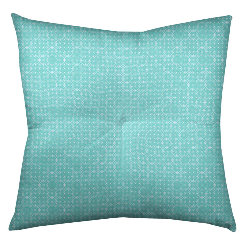 Coussin Katelyn Elizabeth, 26 po x 26 po, Bleu sarcelle / blanc