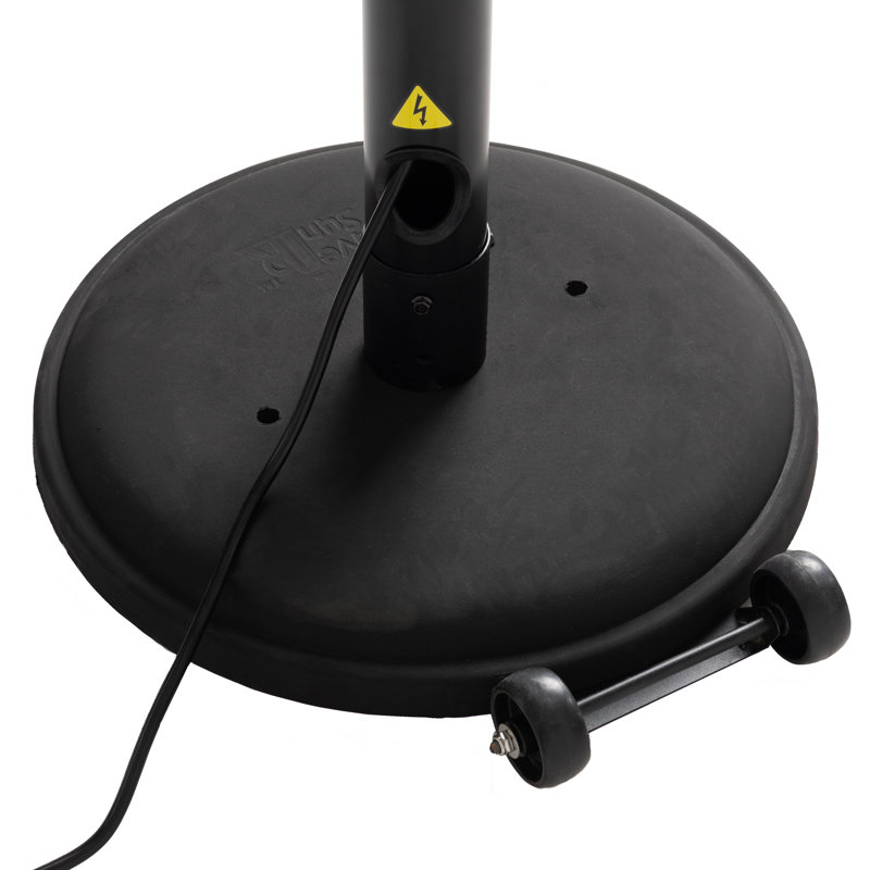 Black Powder Coated Steel Telescoping Infrared Patio Heater with Wheels