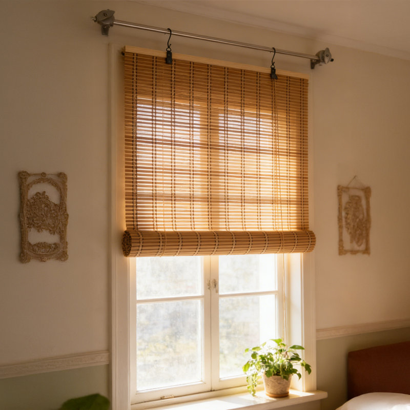 Bamboo Room Darkening Curtain Single Panel, 60cm W x 150cm L
