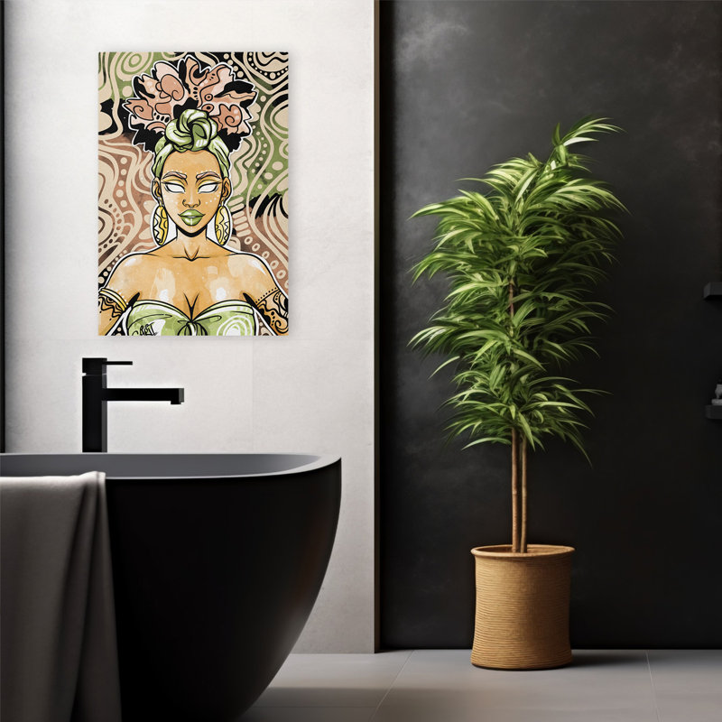 Nailah - art figuratif multicentrique, H 24 po x l 16 po