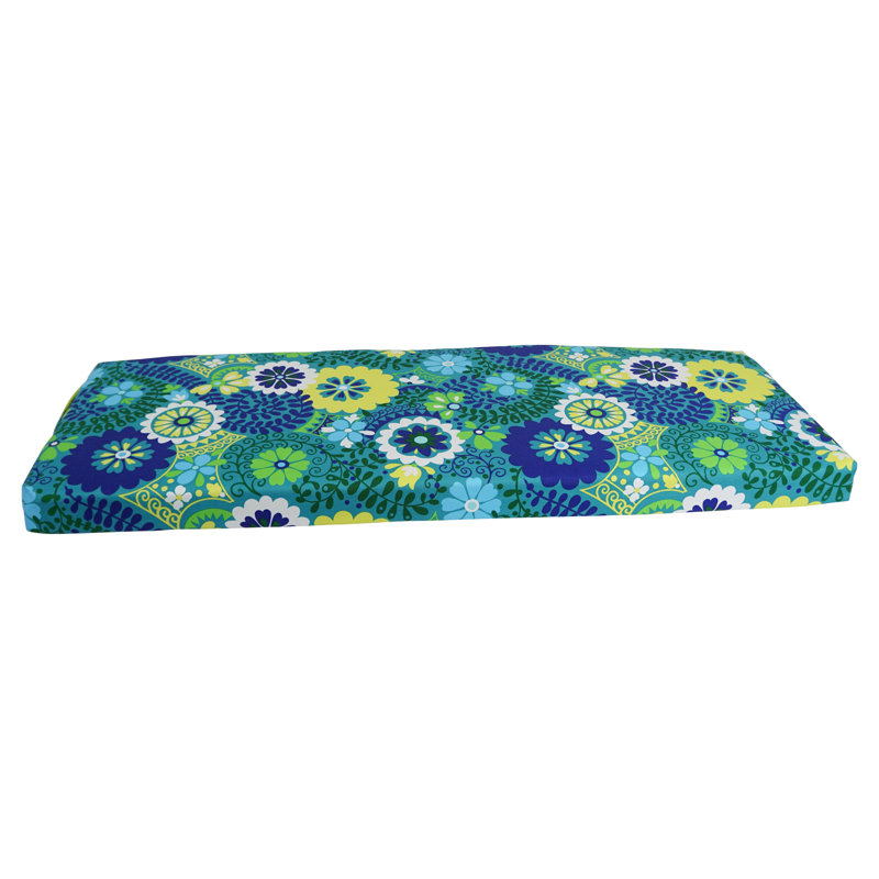 Outdoor 3'' Bench Seat Cushion, Luxury Azure, 3.5" H x 51" W x 19" D