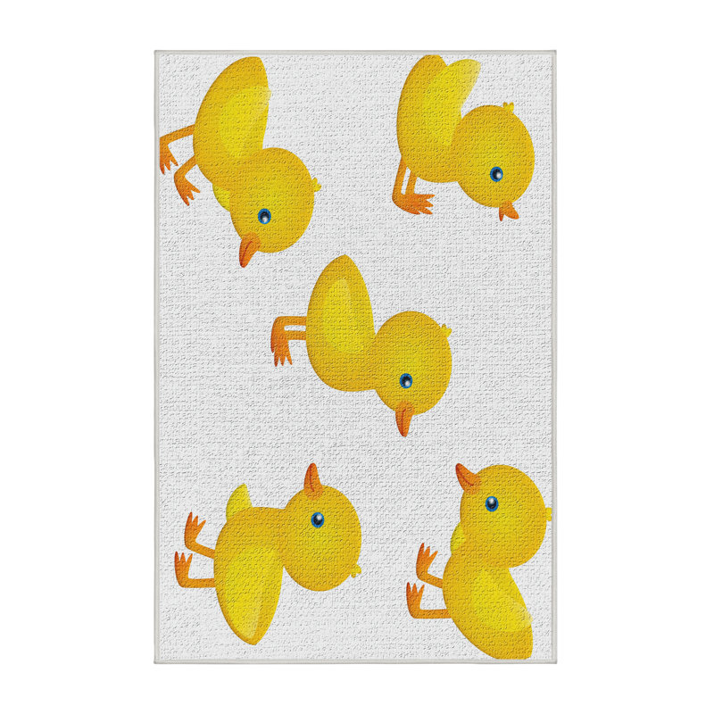 Tapis jaune pour les poussins baby area, Rectangle 3 pi x 5 pi