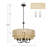 22 Inch 5 - Light Coastal-Inspired Dimmable Rattan Double Drum Chandelier with Adjustable Height