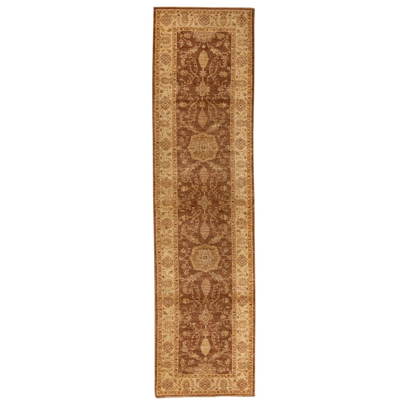 Tapis beige / brun de haute qualité noué à la main