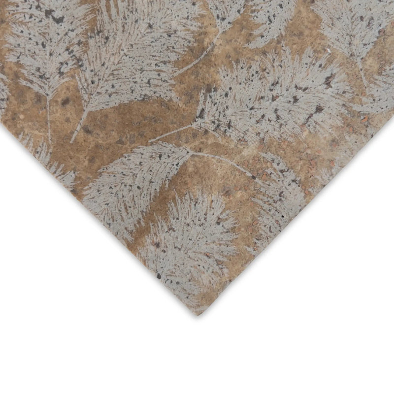 Leaves Noce Travertine 6"x6" Laser Engraved Tile