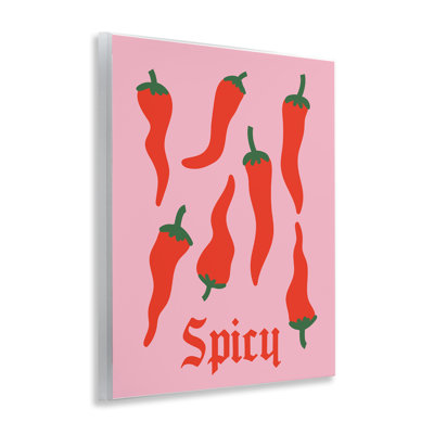 Spicy Chiles on Pink Wall Plaque Art, design by House of Lulu
