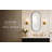 Oval Wall Mirror with Brushed PVC Frame, 18x40 Inch