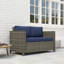 130cm Wide Rectangle Wicker Loveseat with Cushions-39891242