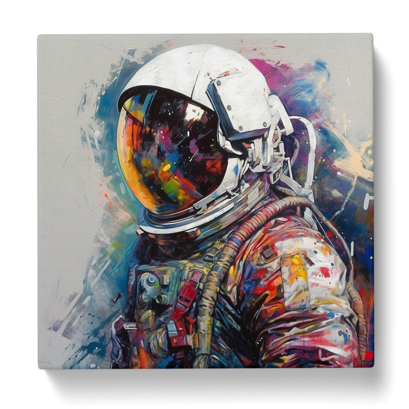 Astronaut Gestural Art No.1 - Wrapped Canvas, 35cm H x 35cm W x 3cm D