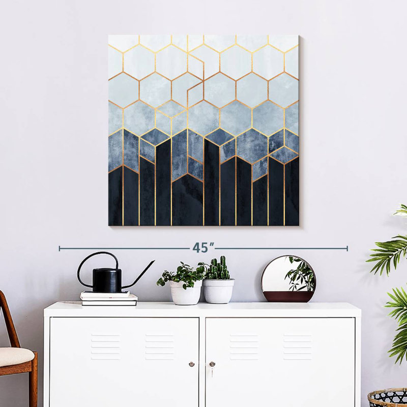 Avery Soft Blue Hexagons