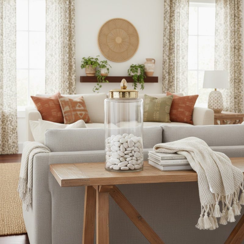 Boîte décorative en forme de poire avec couvercle, accent doré martelé 18 po