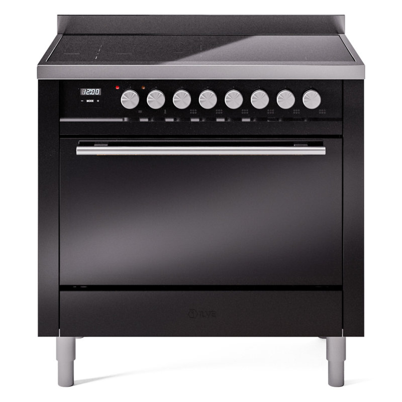 Cuisinière à induction 36 po ILVE Professional Plus II, Noir brillant / acier inoxydable