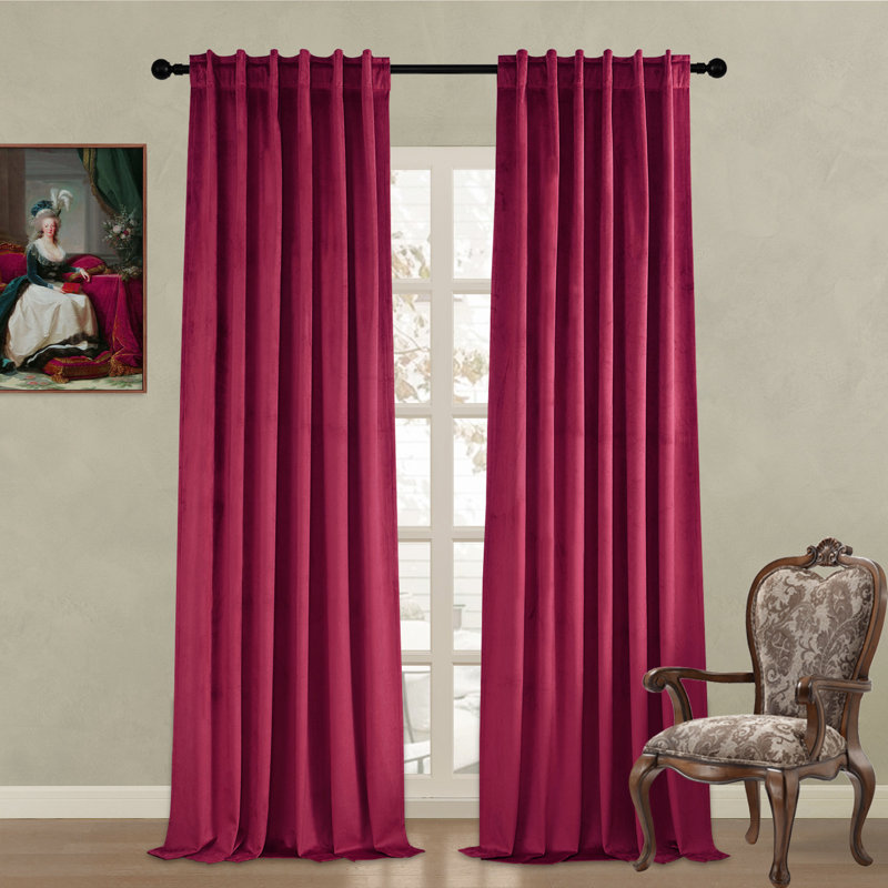 Paire de rideaux occultant avec passe-tringle Ike, L 52 po x L 90 po, Bourgogne