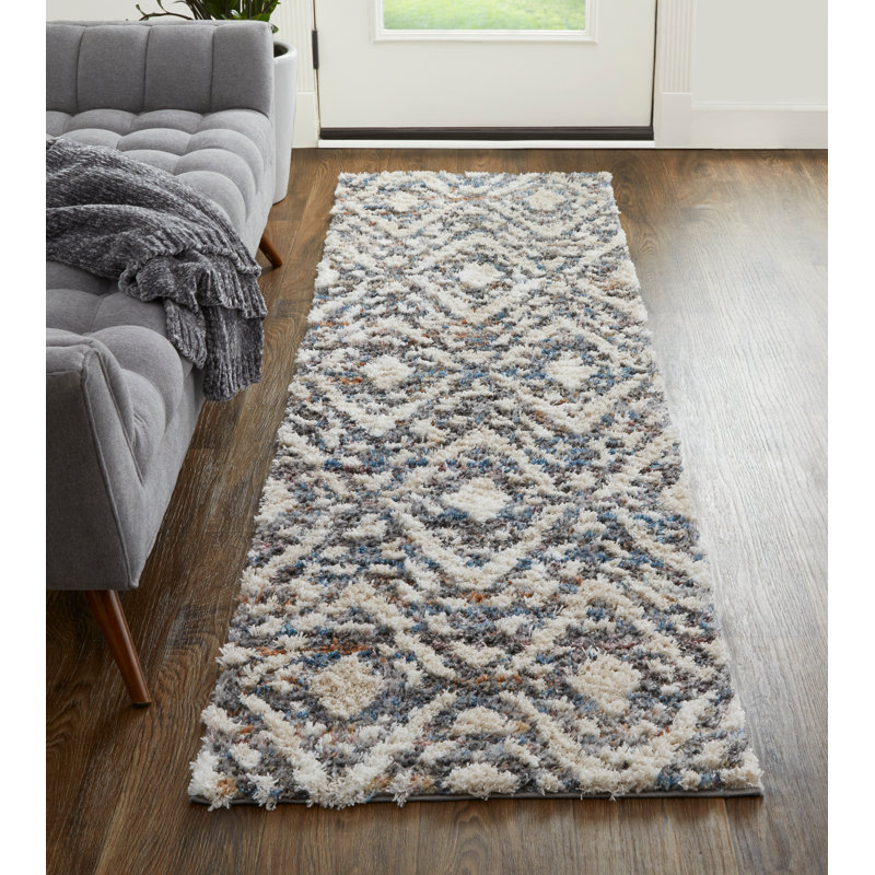 Modbury Global Diamond Polyester Area Rug, Runner 2'6" x 8'
