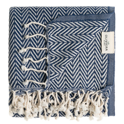 Essuie-mains en coton turc à chevrons