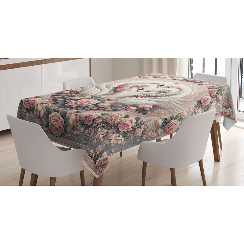 Clodomira Rectangle No Pattern Microfiber Tablecloth, 84" Rectangle