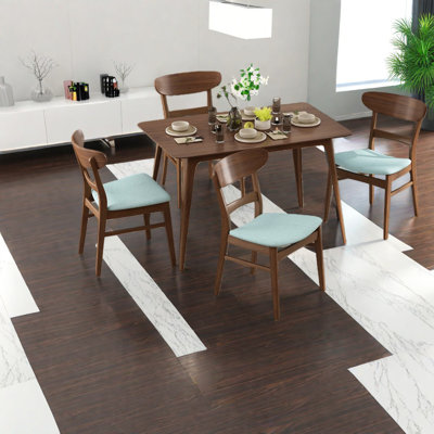 Mid-century Dining Table Sets, Rubberwood & Faux Wood, Modern Home Essential