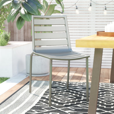 South Beach Metal Outdoor Stacking Dining Side Chair