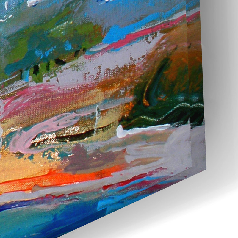 «Cityscape» par Richard Wallich, art mural en verre acrylique, H 16 po x l 24 po x P 0,2 po