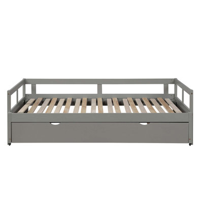 Extending Daybed With Trundle, Wooden Daybed With Trundle by Red Barrel Studio