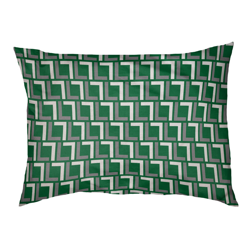 Coussin pour chien Brossard, Très grand (l 40 po x P 50 po x H 6 po), Vert / argent / blanc