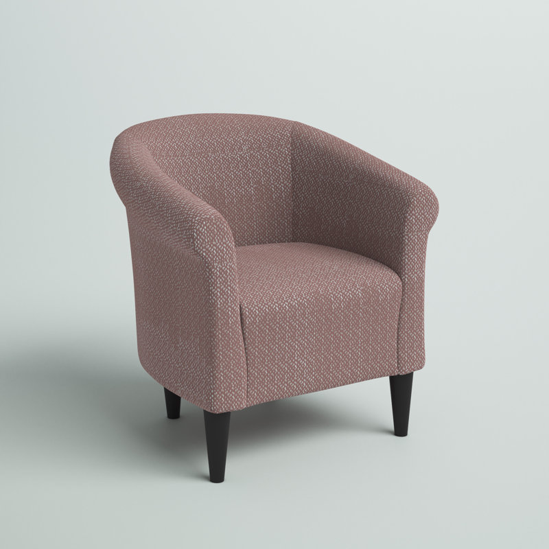 Fauteuil demi-tonneau de 31,5 po de largeur Liam, Microfibre rosé / microsuède