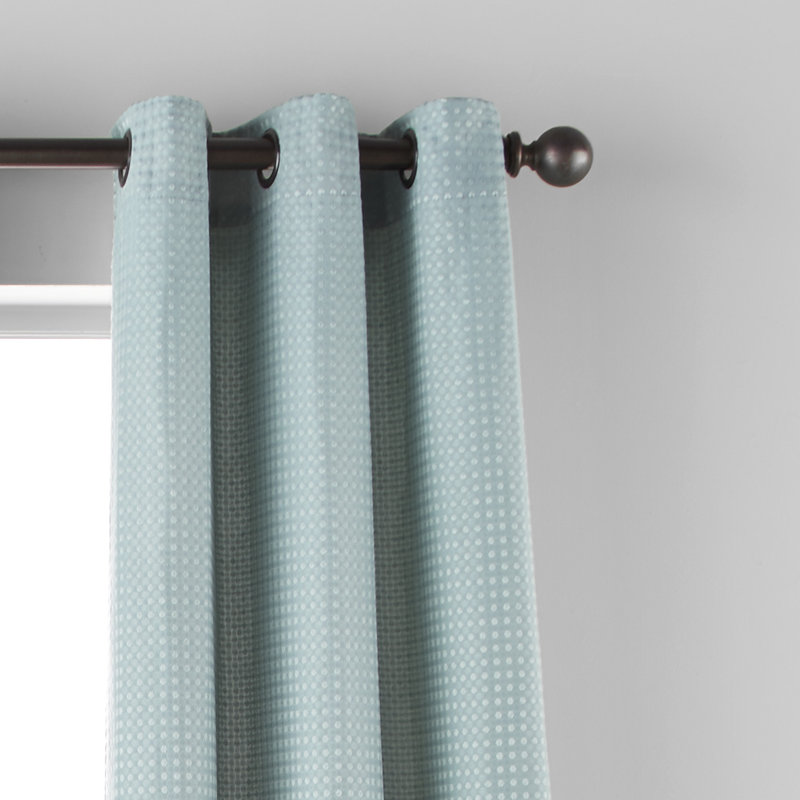 Kreitler Semi Sheer Curtain Pair, Mineral Blue