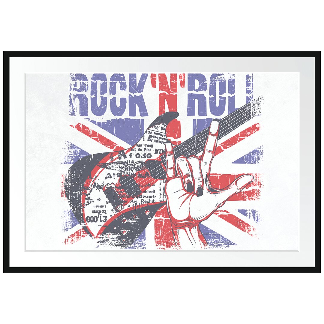 Gerahmtes Poster Rock N Roll Light