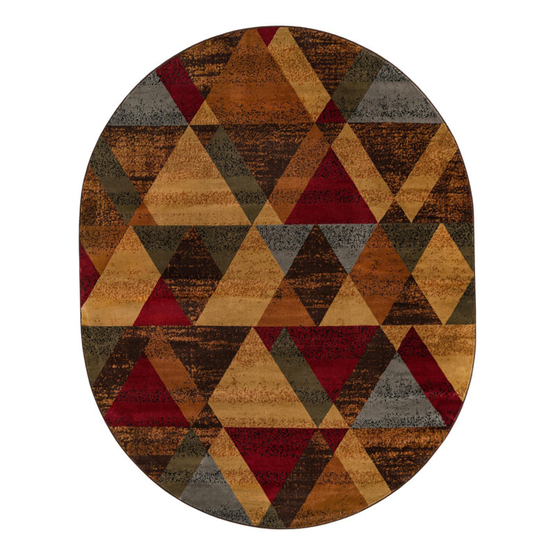 Cafe Geometric Indoor Rug, Oval 7'10" x 10'
