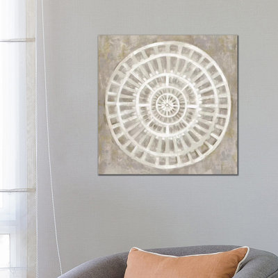 " Neutral Textured Medallion Light " Print