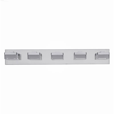 Éclairage pour salle de bain minimaliste à 5 lumières DEL avec abat-jour en acrylique givré, chrome