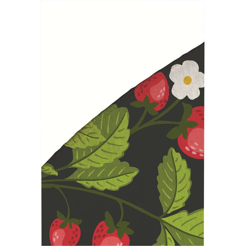 Strawberries Outdoor Rug, Round 5'