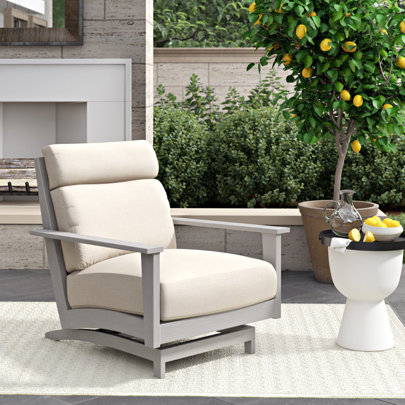 Kennebunkport Patio Lounge Chair with Cushions, Oyster, No welt + Standard fill, Canvas Sand