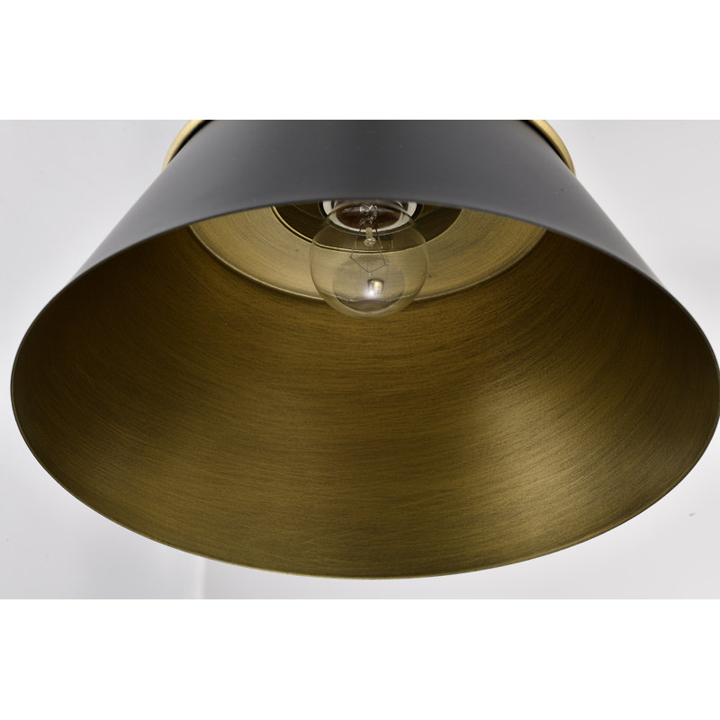 Luminaire suspendu conique à 1 lumière Maricarmen, Noir mat, H 51,5 po x l 10 po x P 10 po
