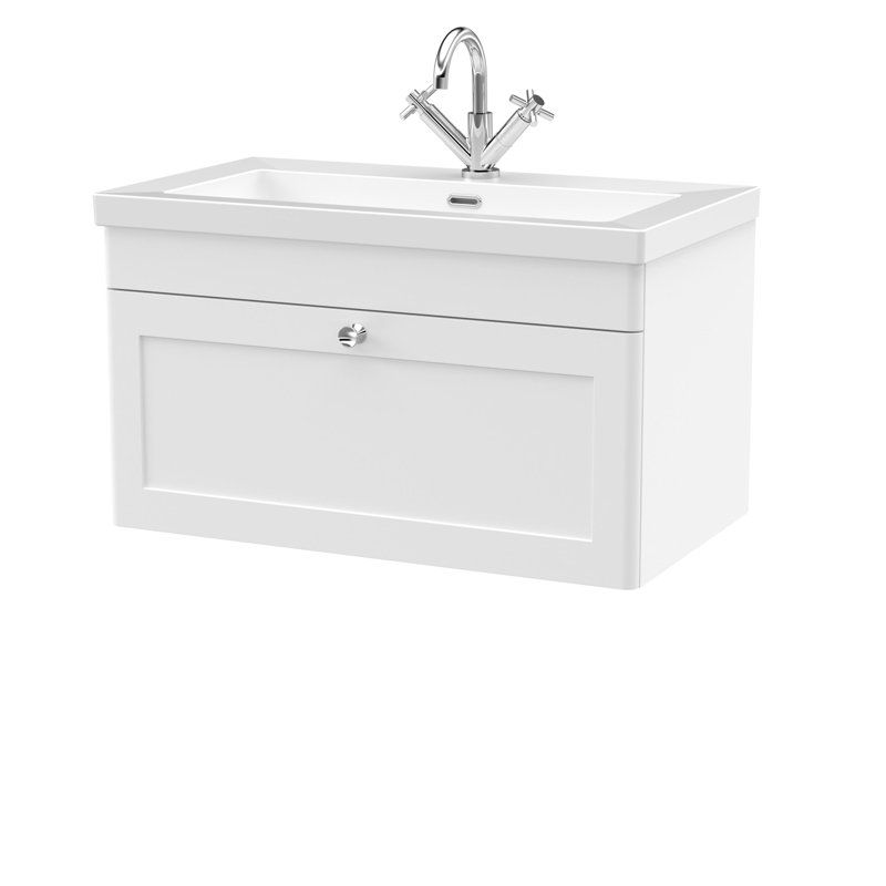 Classique Bathroom Vanity, Satin White, 81.3 cm W
