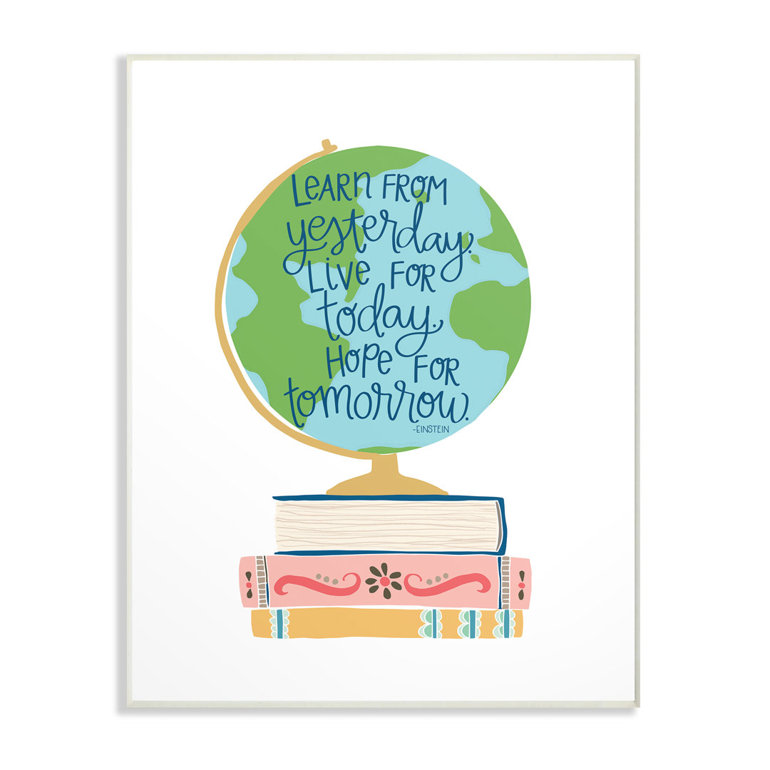 Gupton Einstein Learn from Yesterday with Globe and Books Canvas Art Viv + Rae™ 