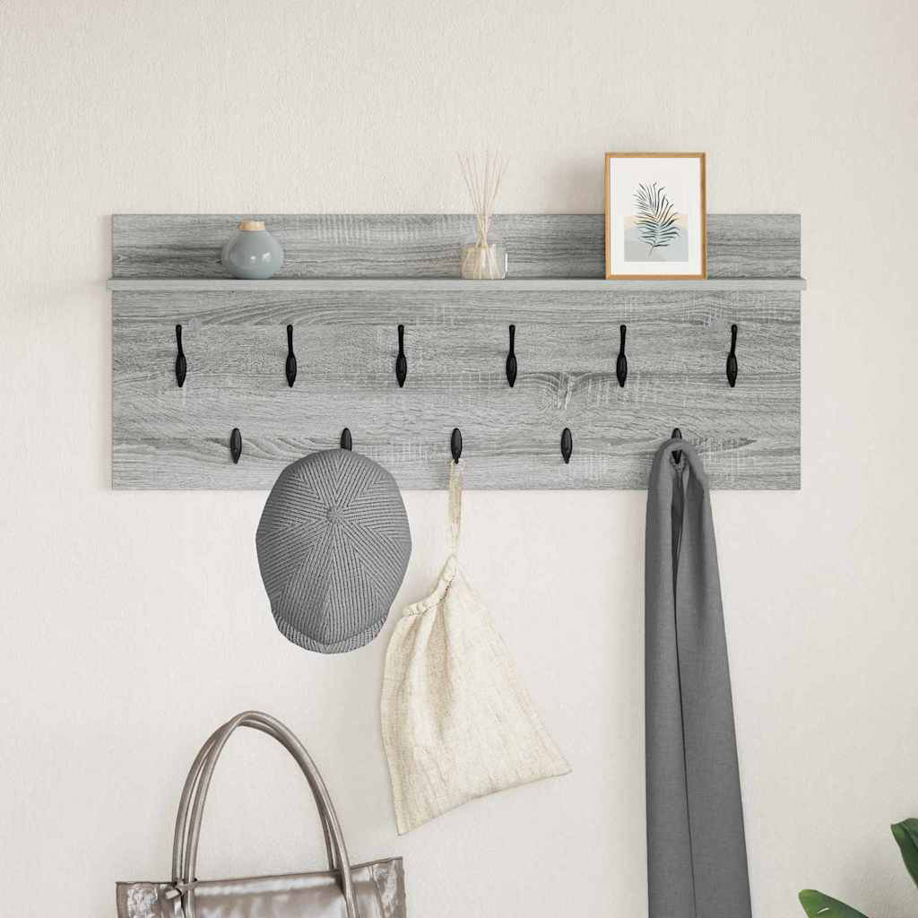 Wall-Mounted Coat Rack With Shelf Engineered Wood