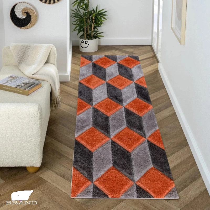 Modern Large Shaggy Rug Hallway Living Room Area Rug Bedroom Carpet Mat, Rectangle 60 x 110 cm