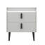 Table de chevet avec 2 tiroirs, table de chevet avec plateau en marbre, table d'appoint moderne pour la chambre à coucher, table de bout pour le salon-1953755823