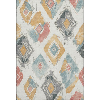 Premium Machine Washable Slesnick AMF1669 Diamonds Rug