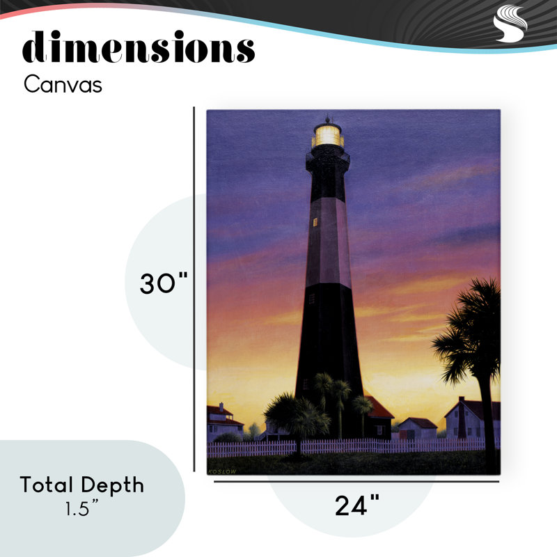 Phare de Georgia Tybee, toile de Wind River Studios, H 30 po x l 24 po