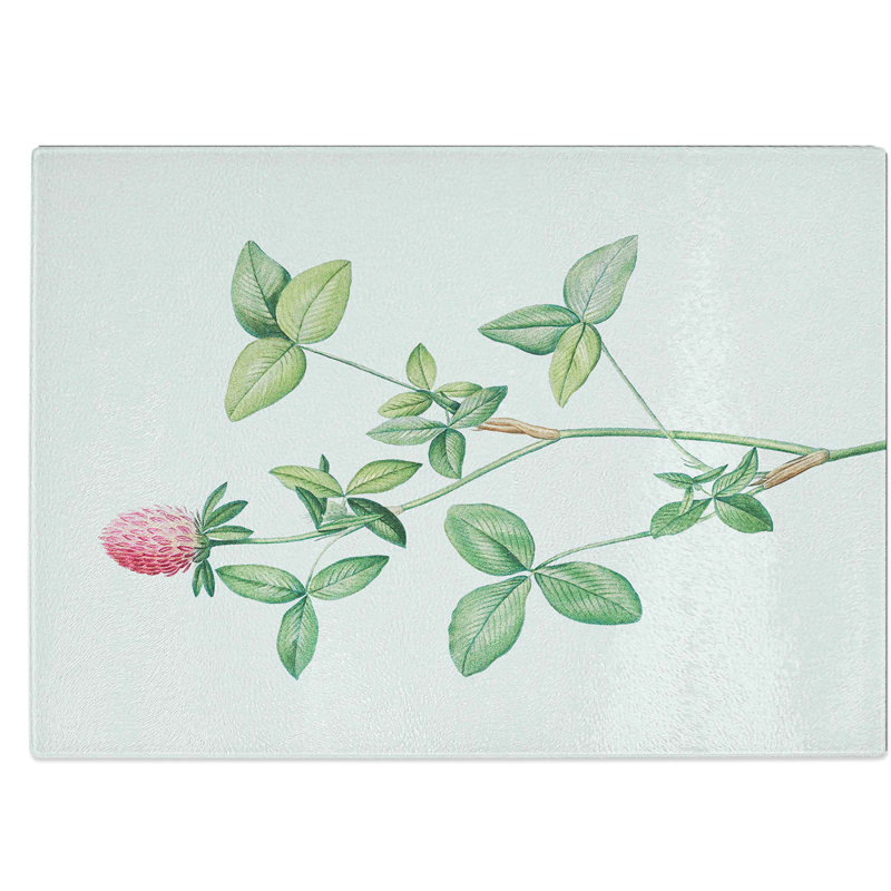 Tempered Glass Clover Flower Chopping Board, 28.5 cm W x 20 cm L