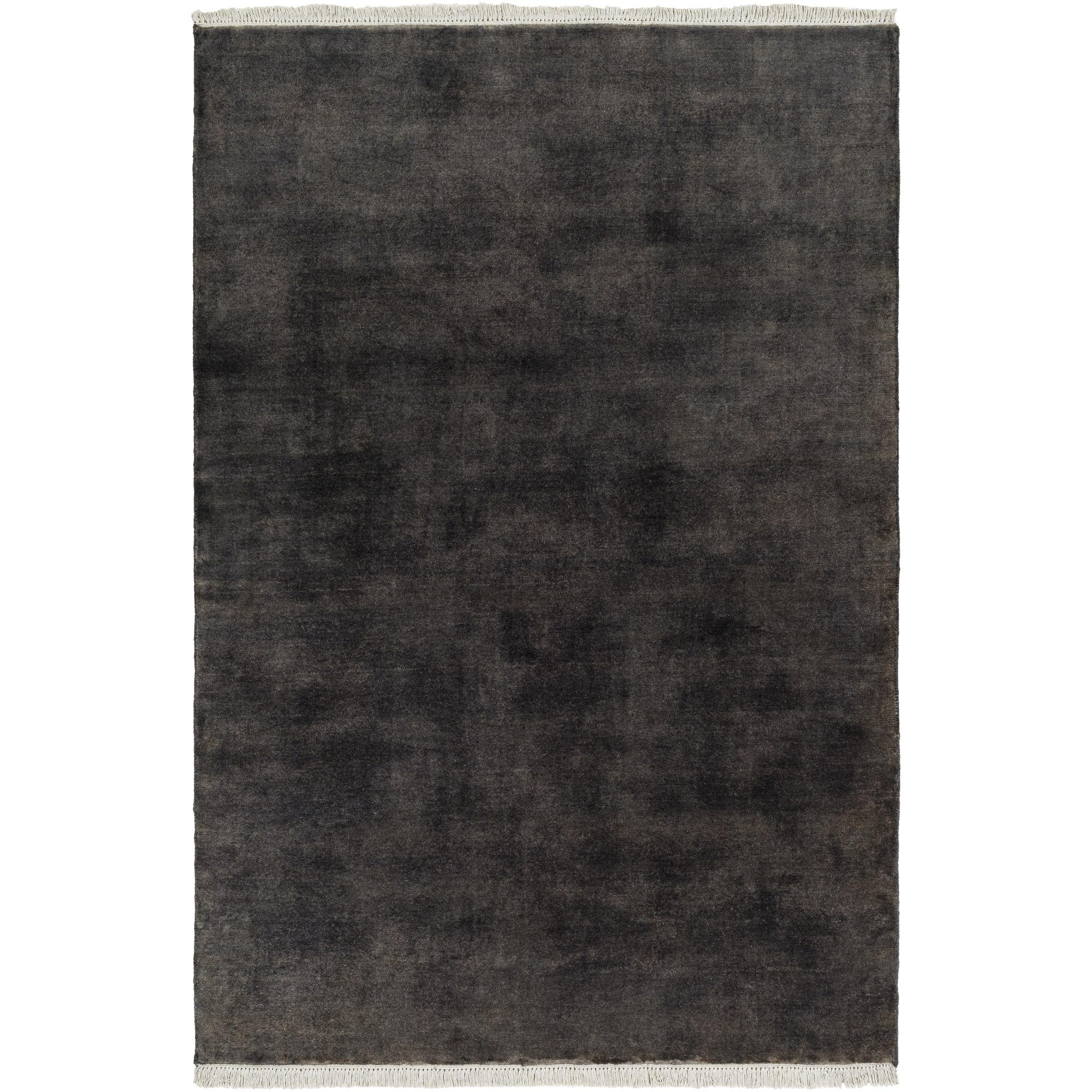 Clio Hand Loomed Wool Black Rug, Rectangle 9' x 12'