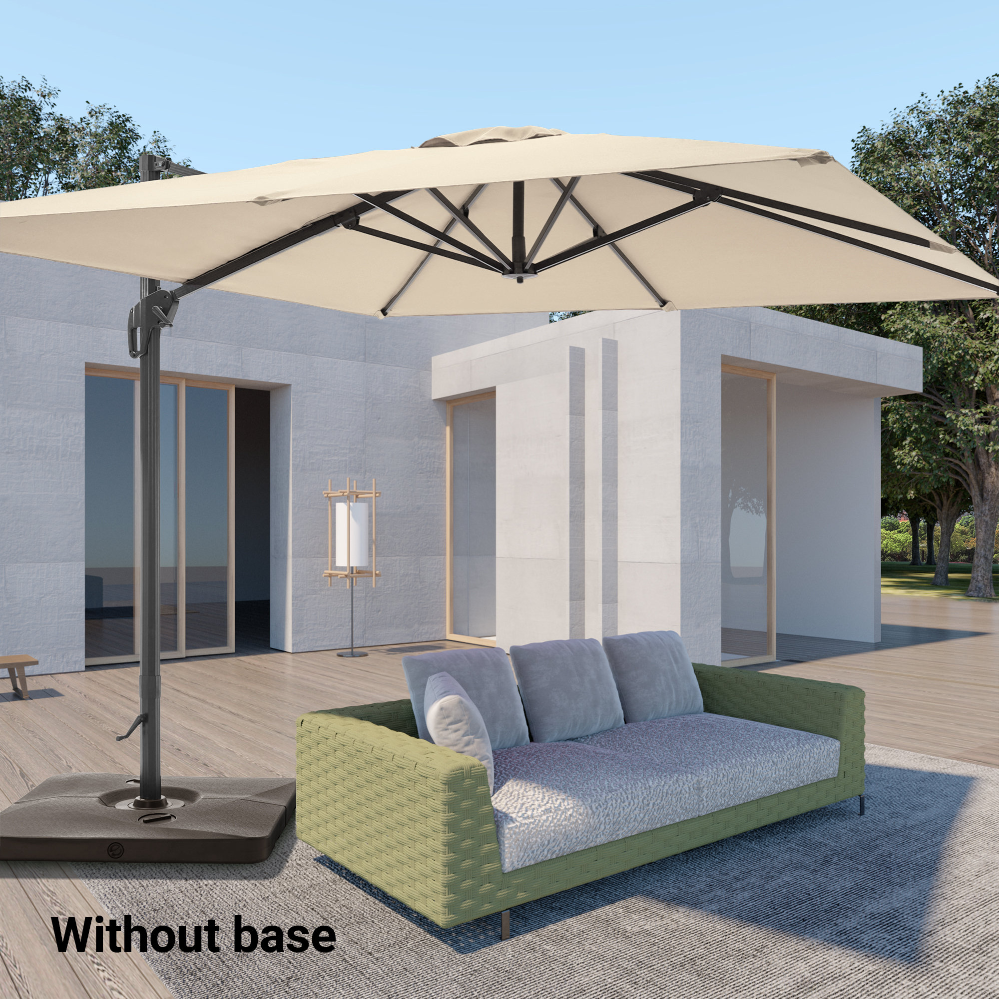 Island Umbrella 10FTx10FT Square Cantilever Patio Umbrella 360 ...