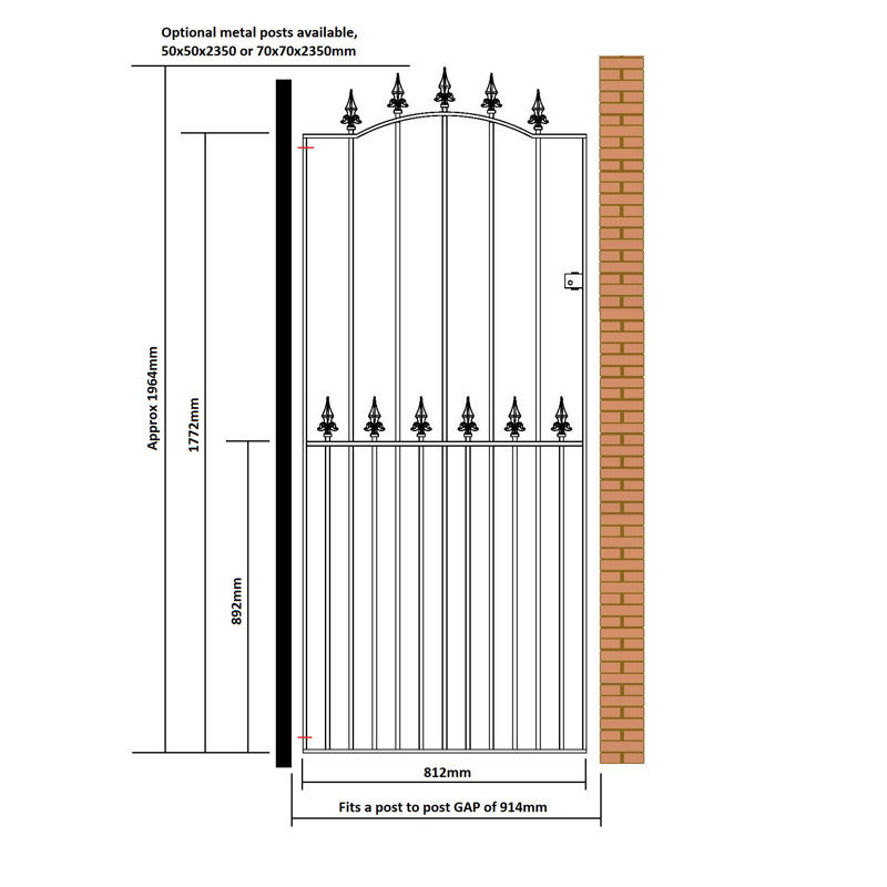 Pinkley 198 cm H Gate Fencing, 91cm W X 198cm H