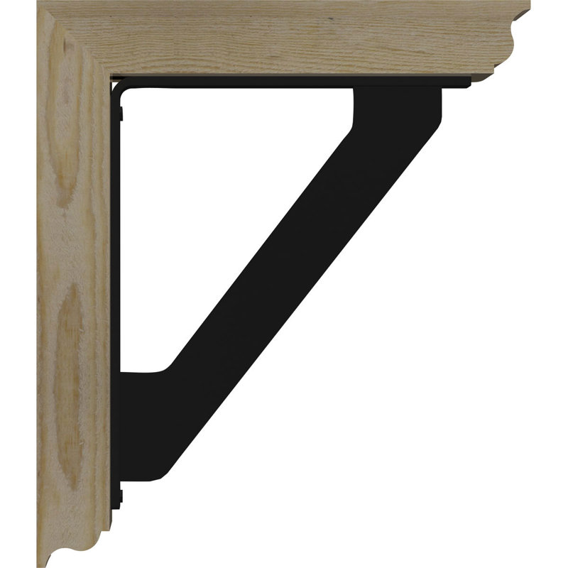 Support traditionnel en fer simple de 2 po d'épaisseur, H 23 po x P 20 po, Sapin de Douglas l 3 1/2 po x T 4 po (lisse)