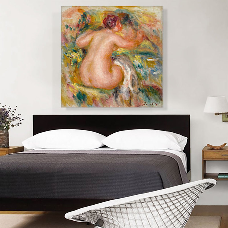 «Baigneuse Assise 1917» par Pierre-Auguste Renoir, reproduction d'art sur toile tendue, H 36 po x l 36 po x P 0,75 po