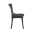 Chaise de salle à manger vintage en bois massif brun avec dossier en croix métallique en forme de X