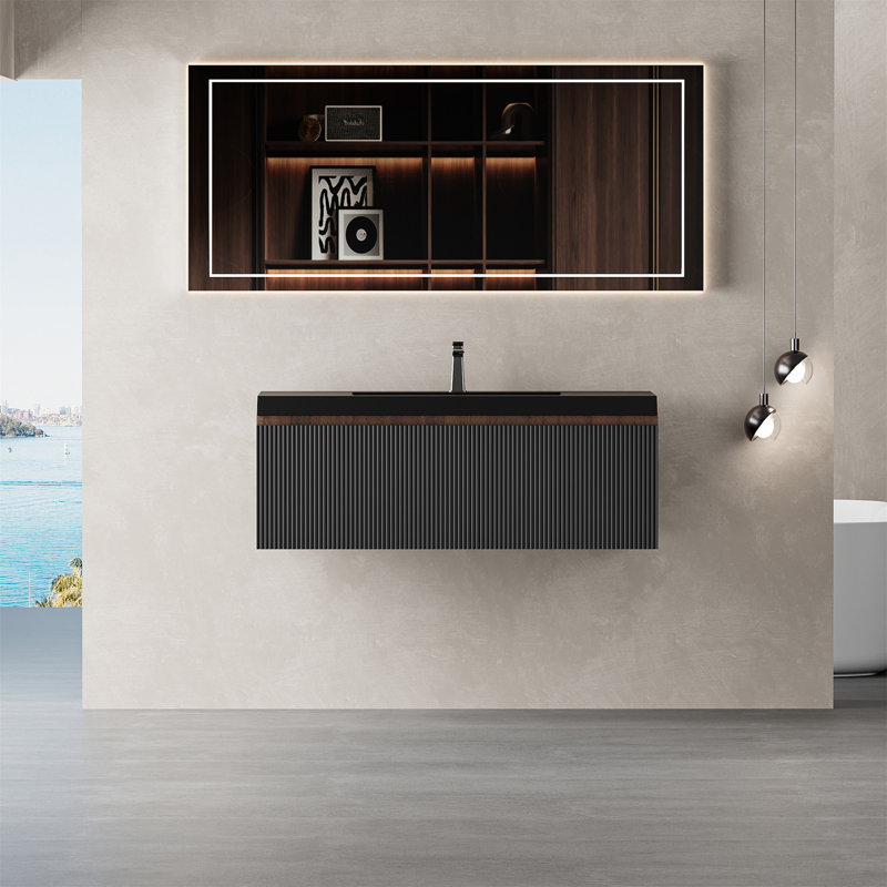 Meuble-lavabo de salle de bain flottant 36 po avec lavabo 36 po