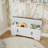 47” Storage Bench With Padded Seat Cushion For Entryway, Living Room, Bedroom, White
